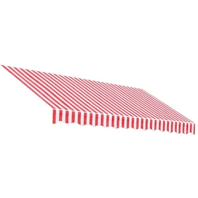 Image of vidaXL Replacement Fabric for Awning Red and White Stripe 3x2.5 m