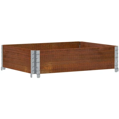 Image of vidaXL Pallet Collar Raised Bed Planter Box Brown Pinewood Stackable, Foldable 80x60x21.5 cm