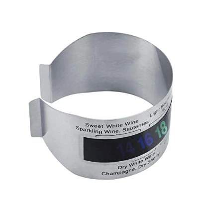 Image of Wine Bracelet Thermometer Stainless Steel Red Temperature Sensor Bottle for Beer Home Brewing