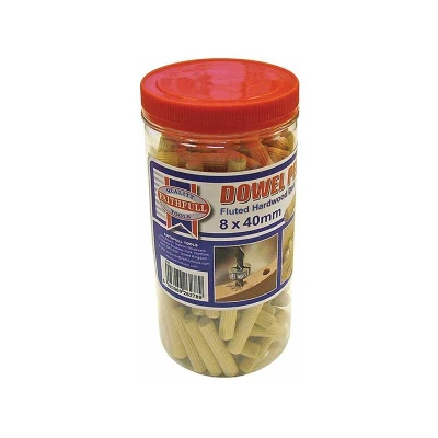 Image of Faithfull Wood Dowels Fluted 40 x 8mm (Tub 150) FAIDOW8150T