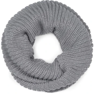Image of styleBREAKER Unisex Fine Knit Scarf, plain Loop Infinity Rib Winter Knitted Scarf 01018112, Colour:Grey