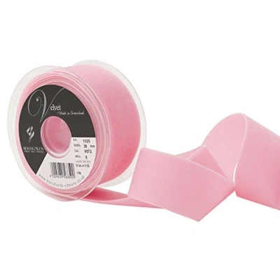 Image of Berisfords Velvet Ribbon, Blush Rose, 10.2 x 4.5 cm