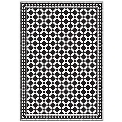 Image of Melody Jane Dolls House Emporium Mono Victorian Tile Floor Black &amp; White Gloss Card Sheet