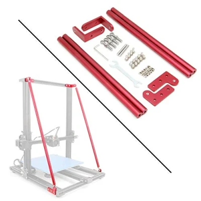 Image of Zeberoxyz Red Supporting Rod Set for CR 10 3D Printer, DIY Upgrade Printer Supply Parts Creality 300/CR 10S 300 (550MM)