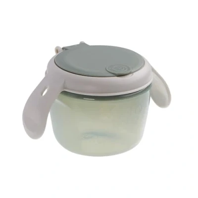 Image of Vital Baby Nourish Toddler Snack Pot 6m+, Green, On The Go Snacking, Dual Lids, Soft Silicone Slatted Lid, Easy Grip Handles, EarthSmart Biodegradable, BPA Free