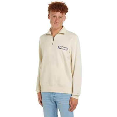 Image of Tommy Hilfiger Track Graphic HALF ZIP Sweatshirt, Men&#039;s, Size: XL, Calico