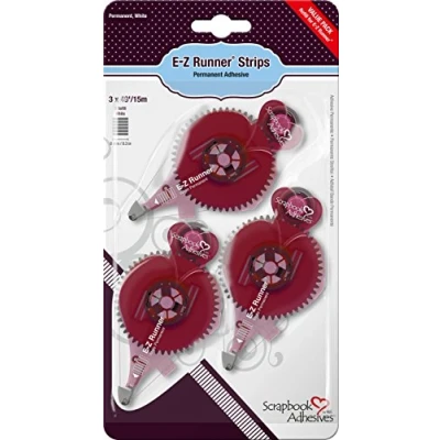 Image of SCRAPBOOK ADHESIVES BY 3L Runner Permanent Strips Refill Value Pack,White