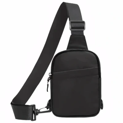 Image of Nadiaen Sling Bag, Chest Bag for Men Women, Adjustable Shoulder Cross Body with Zipper, Lightweight Crossbody Travel Hiking Cycling Camping Outdoor Sports(Black)