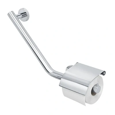 Image of Tiger Comfort &amp; Safety Grab Rail with Toilet Roll Holder, Stainless Steel Polished, 40.4 x 24.1 8 cm