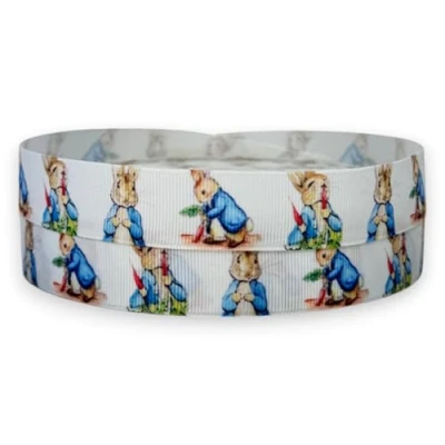 Image of Peter Rabbit 2m x 22mm Wide for Personalised Birthday Cake Decoration Ribbon &amp; Decorating Ideas Present Gift Wrap Bows Toppers Wrapping Bags Box Balloon String Cards Art Craft