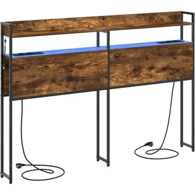 Image of Storage Headboard Smoked oak 160 cm Engineered wood Vidaxl