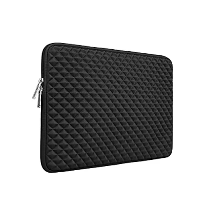 Image of RAINYEAR 14 Inch Laptop Sleeve Diamond Foam Shock Resistant Padded Case Fluffy Lining Protective Zipper Cover Carrying Bag Compatible with 14&quot; Notebook Computer Tablet Chromebook(Black)