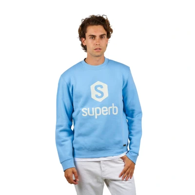 Image of Superb Hexawhite 6020 Mens long sleeved crew neck sweatshirt Blue Cotton Size Small