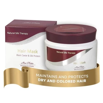 Image of Black Caviar Hair mask with Natural Silk Protein for Dry, Colored hair, Enriched Caviar, Damaged Deep Conditioning Mask, SLS/Salt Free 500ML