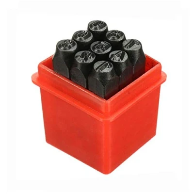Image of Vogueing Tool Number Punch Set Stamp Metal Letter with Case for Leather Work &amp; Wood Materials (4MM, 9Pcs)