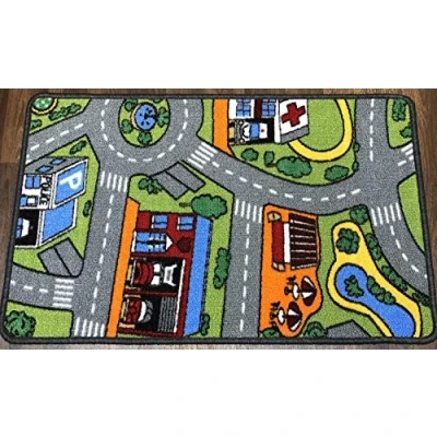 Image of Non Slip Kids Road Play Mat/Rug 50cm x 80cm