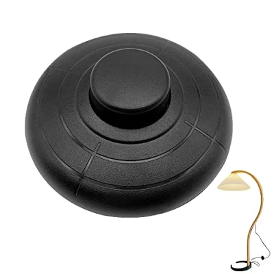 Image of Pireunthera Round Foot Switch Lamp Push Standard in Line Press Use for Floor Standing Table Lights, Black