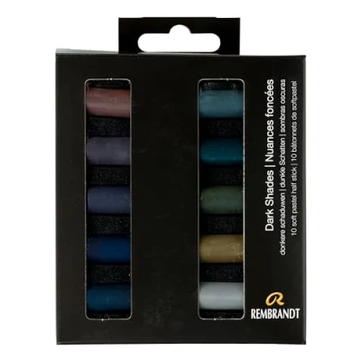 Image of Rembrandt Professional Soft Pastel Set Dark Colours 10 Half Pastels