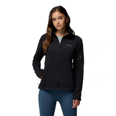 Image of Columbia Women&#039;s Fast Trek Jacket, Full Zip Fleece Black, Size XXL
