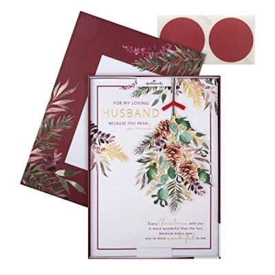 Image of Hallmark Boxed Christmas Card for Husband Traditional Season Foliage Design, 25575207, Multicoloured