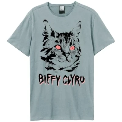 Image of Amplified Unisex Adult Black Cat Biffy Clyro T Shirt (M) (Strange Blue)