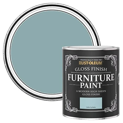 Image of Rust Oleum Blue Furniture Paint in Gloss Finish Little Cyclades 750ml