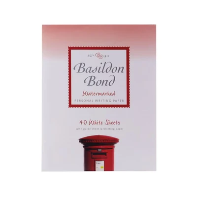 Image of Basildon Bond White Writing Pad 178 x 229mm 40 Sheets (10 Pack)