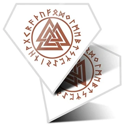 Image of 2 x Diamond Stickers 7.5 cm Valknut Rune Trinity Fun Decals for Laptops,Tablets,Luggage,Scrap Booking,Fridges, 4139
