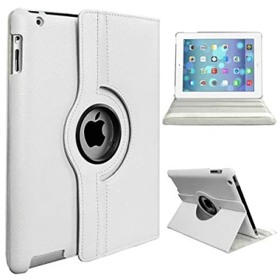Image of Rotate 360 Leather Case For Apple iPad Air 1 (2013) 2 (2014) and 5th Generation (2017) 6th (2018) (White)