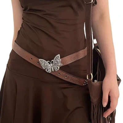 Image of Punk Waist Chain Studden Crystal Butterfly Cowgirl Belt For Women Prom Banquet Club Party Jeans Dresse