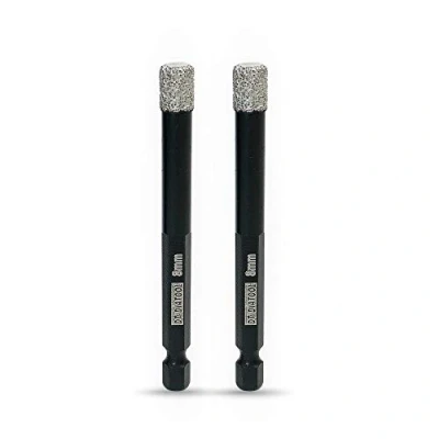 Image of DT DIATOOL Hex Shank Quick Change Dry Diamond Drill Core Bits 2PCS 8mm Vacuum Brazed Hole Saw for Tile Porcelain Ceramic Marble Granite