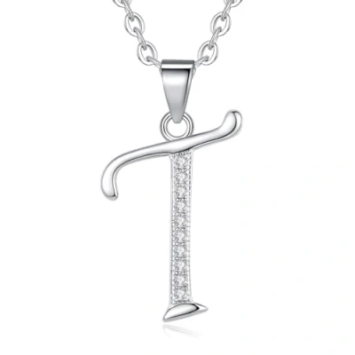 Image of VIKI LYNN Initial Pendant 925 Sterling Silver Letter Necklace with Cubic Zirconia Personalised Gifts for Women Ladies Girls
