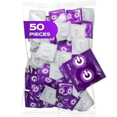 Image of ON XX Large Condoms I 57 mm Width Pack of 100 Premium Extra with Silicone Lubricant Thin 0.07 Wall Thickness Vegan for Men