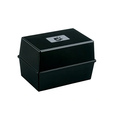 Image of 5 Star Office Card Index Box Capacity 250 Cards 8x5in 203x127mm Black