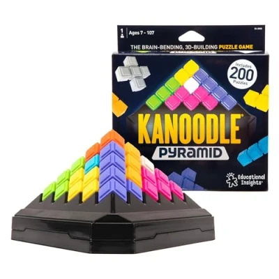 Image of Learning Resources Kanoodle Pyramid Brain and Logic Puzzle Challenge Game, Games for Kids, 200 2D 3D Puzzles, Ages 7+