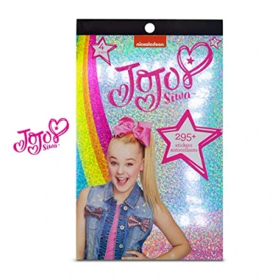 Image of JoJo Siwa 4 Sheet Foil Cover Sticker Pad, Decorative, Collectible 200+ Stickers for Scrapbooking, Party Favors, Goodie Bags, Wall Decor Toddlers, Kids, Children, Girls Toys Games Arts &amp; Crafts