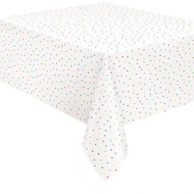 Image of Unique 22543 Plastic Tablecloth 2.13 m x 1.37 Dots &amp; Stars Birthday Party 1 Count (Pack of 1), Multicolour