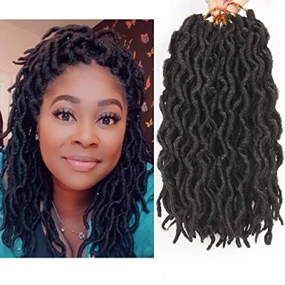 Image of 6 Packs Faux Locs Crochet Hair 12 Inch, Nu Hair, Wavy Short Braids Dreadlocks (20 Roots/Pack) #2