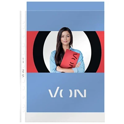 Image of VON 40272003 Transparent Document Wallet A4 Top Opening, Plastic, Acid Free, Permanent and Perforated, for Documents Documents, Pack of 100, by Leitz