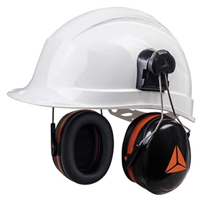 Image of Delta Plus Magny Helmet 2 Black SNR 30 Hard Hat Clip On Ear Defenders Hearing Protector
