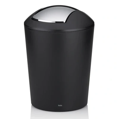 Image of Kela 22300 Swing Lid Bin, 5 l, Plastic, Marta, Black