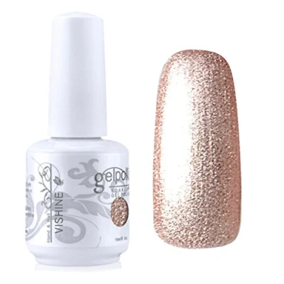 Image of Vishine Gelpolish Gel Nail Polish Lacquer Shiny Color Soak Off UV LED Manicure Gold(1591)
