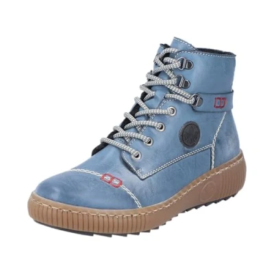Image of Rieker Women&#039;s Z6644 Lace up Boots, Blue, 6 UK