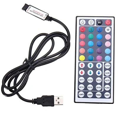 Image of MASUNN 44 Key USB Remote Controller for 5V 5050 RGB LED Strip Light TV PC Back