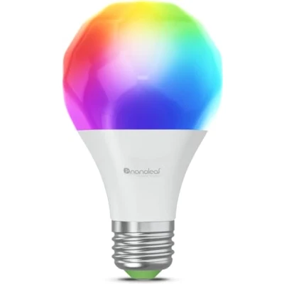 Image of Nanoleaf Matter Essentials E27 LED Bulb, RGBW Dimmable Smart Bulb over Thread, Bluetooth Colour Changing Light Works with Google Apple, Room Decor &amp; Gaming