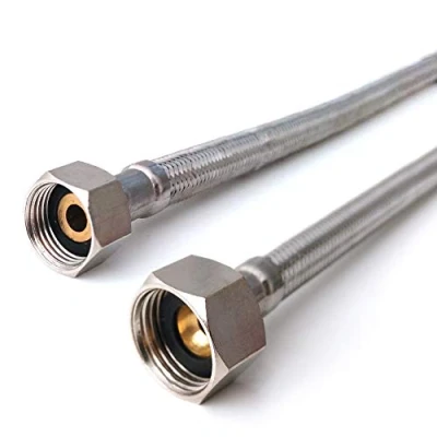 Image of 1/2&quot; x 3/4&quot; BSP 300mm Long Flexible Braided Hose Bath Tap Flex Connector