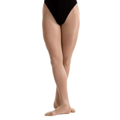 Image of Silky Dance Girls 1 Pair Intermediate 60 Denier Shimmer Footed Ballet Tights Toast &amp; Lights Age 3 13 Years (Age, 11 Years, Toast)