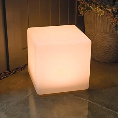 Image of Shapelights® Indoor Outdoor USB Chargeable Solar Powered Colour Changing Mood Lights (Cube 30cm)