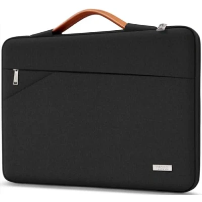 Image of TECOOL 14 Inch Laptop Sleeve Case with Handle, Computer Bag for Lenovo Thinkpad Ideapad HP Dell Acer Notebook Chromebook, MacBook Air 15 M2 M3 Shockproof Waterproof Protective Case, Black