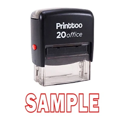 Image of Printtoo Self Inking Sample Rubber Stamp Office Stationary Custom Red